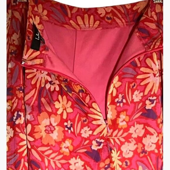 Lulus Flower Fun Red Multi-Floral Print Palazzo Pants Size S EUC - Picture 6 of 12